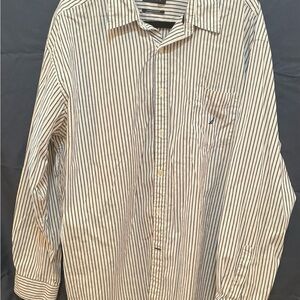 Nautica Men's Casual Striped Shirt - Blue and White